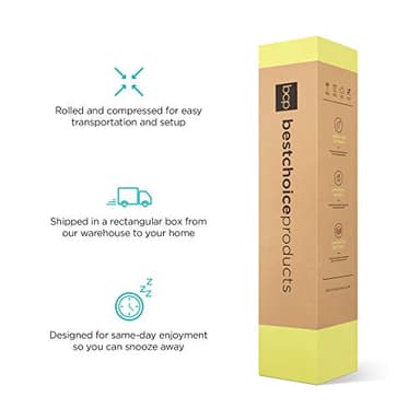 Best Choice Products 12 Inch, Green Tea Charcoal 12 Inch, Green Tea Charcoal Cooling Gel Memory Foam Mattress, Fiberglass Free, 3-Layer, Breathable - Queen, Medium Plush - Image 7