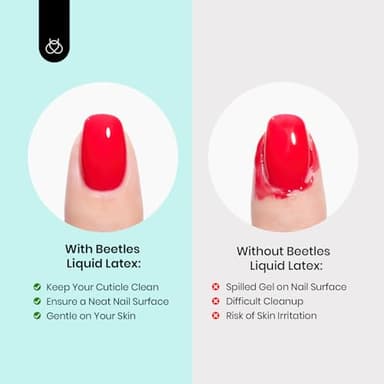 beetles Liquid Latex for Nails 30ml Latex Liquid Nail Peel off Cuticle Guard for Nail Polish with Plastic Nail Care Stick White Pink Liquid Latex Barrier Protecto - Image 3