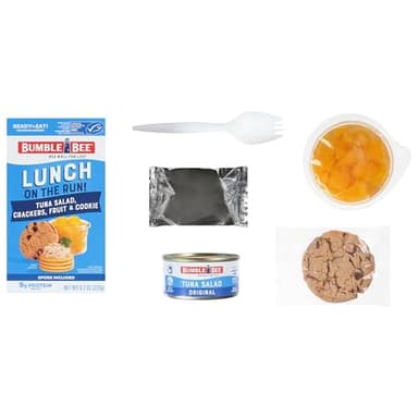 Bumble Bee Lunch On The Run Tuna Salad with Crackers Kit, 8.2 oz (Pack of 4) - Ready to Eat, Includes Crackers, Cookie & Peaches - Wild Caught Tuna - Shelf Stable & Convenient Source of Protein - Image 6