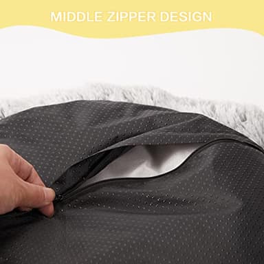 Bedfolks Calming Donut Dog Bed, 36 Inches Round Fluffy for Large Dogs, Anti-Anxiety Plush, Machine Washable (Dark Grey, Large) - Image 6