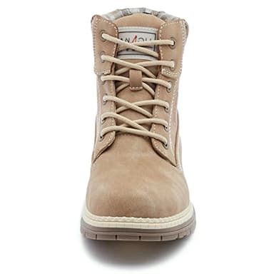 ANJOUFEMME Work Hiking Boots for Women Waterproof - Womens Outdoor Ankle Boots Lightweight Snow Winter Boots for Trekking Walking FNW19-LIGHTBROWN-G-8.5 - Image 2