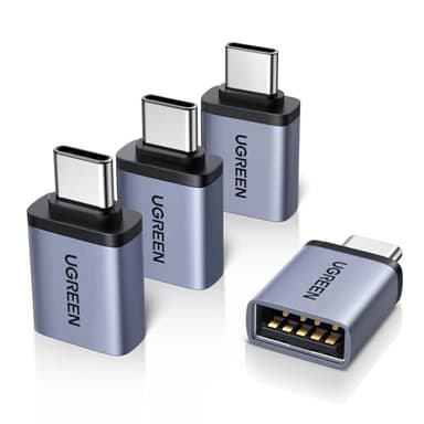 UGREEN USB C to USB Adapter 4 Pack, 10Gbps USBC Male to USB 3.2 Female Adapter, Type C USB C Adapter for MacBook Pro,iMac,iPhone 17 16 15 Pro Max,iPad Pro, Thunderbolt 4, Samsung,Space Gray - Image 1