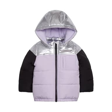Carter's Baby Girls' 2-Piece Snowsuit Puffer Jacket and Skibib Snow Pants, Silver Lilac Black, 12 Months - Image 5