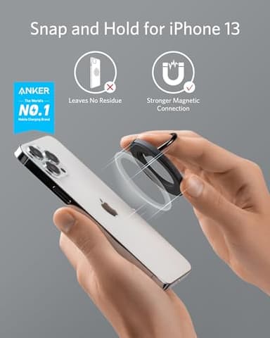 Anker Magnetic Phone Grip, MagGo 610 Ring Holder, Adjustable Kickstand, Only for iPhone 16/16 Plus/16 Pro/16 Pro Max/15/14/13/12 Series - Image 2