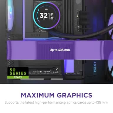 NZXT H9 Flow RGB+ (2025) – Large Dual-Chamber ATX Mid-Tower Airflow PC Case – Includes 7 RGB Fans (6 x 140mm, 1 x 120mm) & Control Hub – 420mm Radiator Support – Back-Connect Ready – Black - Image 5