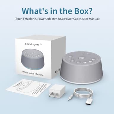 SoundLegend Sleep White Noise Sound Machines 32-Level Volume 30 Sounds 12 Colors Light 5 Timers Adjustable Light Brightness Compact for Everyone Travel Gift Memory Function - Image 8