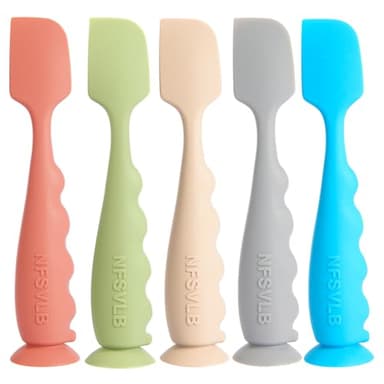 NFSVLB Diaper Cream Spatula with Case,2 Large 2 Mini Butt Paste Spatula with 3 Travel Case,Soft Baby Butt spatula Diaper Cream Applicator diaper Rash spatula Bum spatulas Brush (Green-White) - Image 9