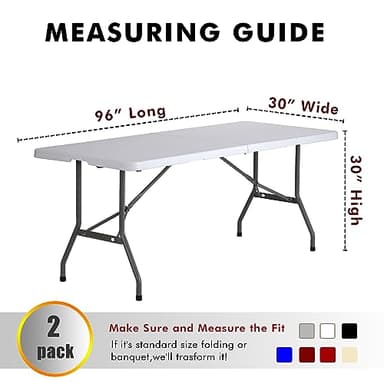 Nasitos 2 Pack Black Tablecloth for 8FT Trade Show Table Covers-Open Back Folding Tablecloths Washable Fabric and Wrinkle Resistant Table Covers for Craft Show, Display Table, Parties, Birthday - Image 6