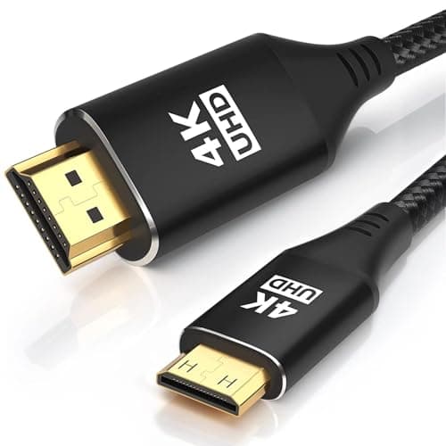 KELink Mini HDMI to HDMI Cable 3.3FT, [Aluminum Shell, Braided] High Speed 4K 60Hz HDMI 2.0 Cord, Compatible with Camera, Camcorder, Tablet and Graphics/Video Card, Laptop, Raspberry Pi Zero W - Image 1