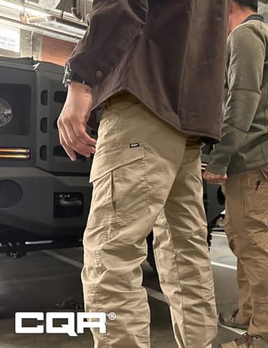 CQR Men's Flex Ripstop Tactical Pants, Water Resistant Stretch Cargo Pants, Lightweight EDC Hiking Work Pants, Dura Flex Charcoal, 34W x 32L - Image 5