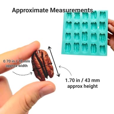 Pecan silicone mold, Multi cavity pecan silicone molds wax melts molds, Realistic pecans silicone mold NS015 - Image 3