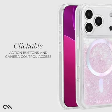 Case-Mate Soap Bubble iPhone 17 Pro Case [Compatible with MagSafe] - Liquid Glitter Phone Case with 12ft Drop Protection - Premium Magnetic Cover for iPhone 17 Pro - Iridescent Waterfall - Image 5