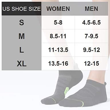 CelerSport 6 Pack Men's Running Ankle Socks with Cushion, Low Cut Athletic Tab Socks, Black + Green, Small - Image 2