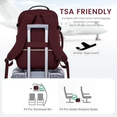 LOVEVOOK 40L Large Travel Backpack for Women Men, 17 Inch Carry on Backpack for Traveling on Airplane, Personal Item Travel Bag Airline Approved, Business Causal Weekender Backpacks - Image 3