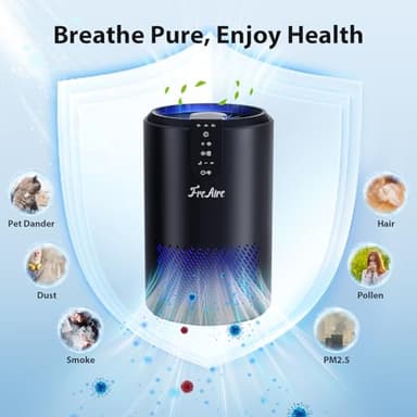 FreAire Air Purifiers for Home, Air Purifiers for Bedroom Up to 538 Ft²/h, Room Air Purifier with 3-in-1 Filter for Smoke Pet Dander Odors with Sleep Mode Timer Fragrance for Bedroom Office Kitchen - Image 6