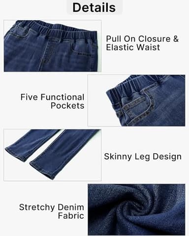 GRAPENT Trouser Jeans Western Womens Clothing High Waisted Capris for Women Crop Pants Women's Wear to Work Pants & Capris Work Jeans for Women Color Nightfall Blue Size XL X-Large - Image 5