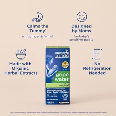 Mommy's Bliss Gripe Water Original, Infant Gas & Colic Relief, Gentle & Safe, 2 Weeks+, 4 Fl Oz (Pack of 1) - Image 3