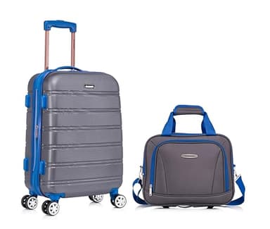 Rockland Melbourne Hardside Expandable Luggage with Spinner Wheels, Grey, 20"/14" 2pc Set - Image 1