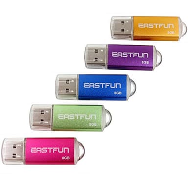 EASTFUN 5Pcs 8GB USB Flash Drive USB 2.0 Flash Memory Stick Thumb Stick Pen(Five Mixed Colors: Blue Purple Rose Green Gold) - Image 1