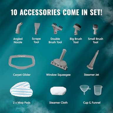 PurSteam 10-in-1 Steam Mop, Floor Steamer with Detachable Handheld Steam Cleaner for Tile, Hardwood Floors - Image 9