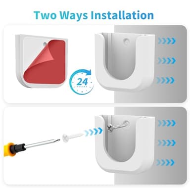 Adhesive Wall Mount Bracket for Ring Indoor Cam, Strong Adhesive Durable Camera Mount Stand for Ring Indoor Camera, Two Ways Installation Easy to Install (2 Pack,White) - Image 4