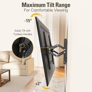 Mounting Dream UL Listed Advanced Tilt TV Wall Mount for Most 42-90 Inch TVs, TV Bracket with Full Tilt Extension up to 7", Fits 16", 18", 24" Studs, Max VESA 600x400mm and 120LBS MD2104 - Image 3
