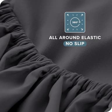 Bare Home Queen Sheet Set - Luxury 1800 Ultra-Soft Microfiber Bed Sheets - Double Brushed - Deep Pockets - Easy Fit - 4 Piece Set - Bedding Sheets & Pillowcases (Queen, Forged Iron Grey) - Image 6