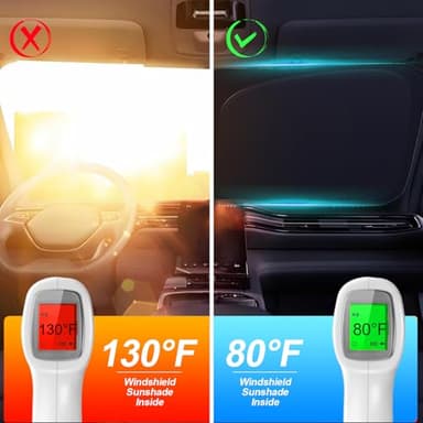 Windshield Sun Shade for 2011-2018 VW Jetta Compatible Accessories-4 Layers Custom Fit Foldable Front Window Sunshade Sun Visor Protector, Block UV Rays Keep Your Car Cooler - Image 3