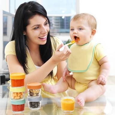 DRKIO 20 Pack Glass Baby Food Storage Containers 4 Oz Baby Food Jars with Lids Baby Food Maker Microwave Dishwasher Freezer Safe 100% Leak-Proof BPA Free - Image 7