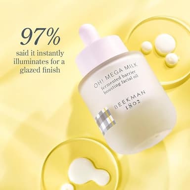 Beekman 1802 Oh Mega Milk Facial Oil - Hydrating Vitamin C & Niacinamide Serum - Repairs Skin Barrier & Reduces Dark Spots From Aging - Fragrance Free, Sensitive Skin Safe - Image 9
