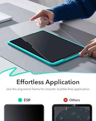 ESR 2 Pack Paper-Feel Screen Protectors for iPad Air 11 Inch M3/M2 (7th/6th Generation, 2025/2024), Write and Draw Like on Paper, 9H Tempered Glass, Matte Writing Film with Alignment Frame, Anti-Glare - Image 4