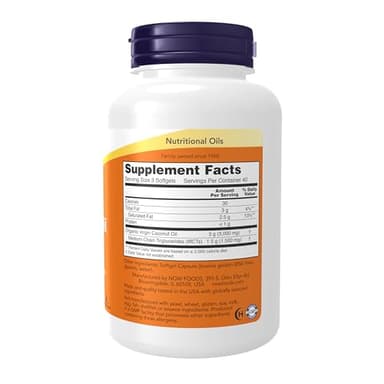 NOW Foods Supplements, Virgin Coconut Oil 1000 mg, Cold Pressed and Unrefined, 120 Softgels - Image 2