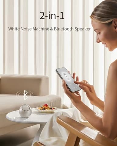 CHICWAY 2025 Mom's Choice Awards, Portable Sound Machine for Baby Adult, AI Cry Detection, 18 Soothing Sound, Bluetooth Rechargeable White Noise Machine for Home Office Travel, Nursery Light, Gray - Image 4