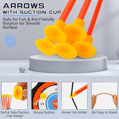 Bow and Arrow Set for Kids, 2-Pack LED Light Up Archery Set with 20 Suction Cup Arrows, Indoor and Outdoor Toy for Boys Girls Age 4-8 8-12 with Standing Target&2 Quivers, Birthday Gift 3-12 Years Old - Image 3