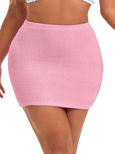 Justalwart Women Sequin Pink Knit Mini Skirt (US 0-2) - Image 2