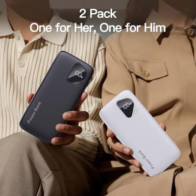 2025 2-Pack 12800mAh Portable Charger with Built in Cables, Travel Essential Battery Pack, 4 Outputs 2 Inputs Slim Power Bank with Cord Wires for iPhone 16/15/14, Samsung Galaxy S23/22, Pixel etc - Image 6
