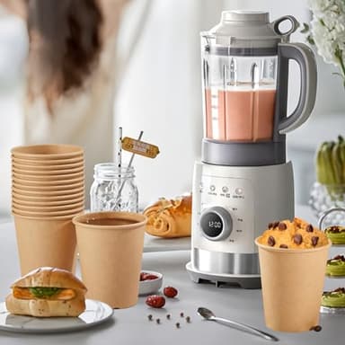 SIUQ 400 Pack 8 oz Kraft Paper Cups, Unbleached Disposable Paper Coffee Cups, Thickened Hot/Cold Beverage Drinking Cup for Party, Home, Cafes, Bistros, Businesses (Brown) - Image 3