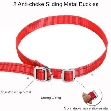 YUCFOREN 10FT 15FT 20FT Anti-Choke Long Slip Lead Dog Leash, 3/4" Wide Nylon Reflective Leash No Pull Training Lead for Medium Large Dogs (20FT * 3/4" red) - Image 2