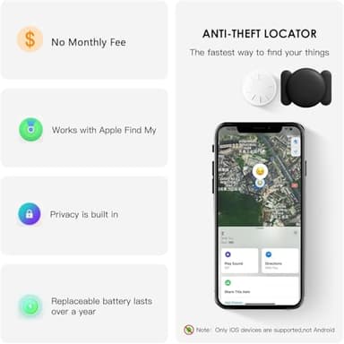 Hongtop Tracker Device for Vehicles,Mini Hidden Car Tracker with Magnetic Case,No Monthly Fee Real Time GPS Car Tracker Works with Apple Find My (iOS Only) -Black,1PCS - Image 5