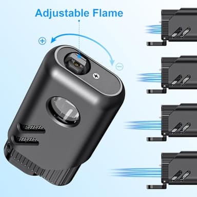 TOPKAY 2 Pack Torch Lighter Mini Refillable Triple 3 Jet Flame Butane Lighter Windproof Adjustable Flame Torch Lighter for Candle Grill Kitchen Fireworks Camping(without Fuel), Black Blue - Image 3