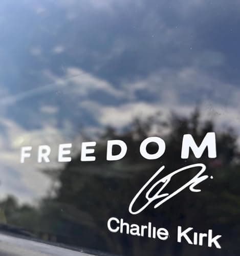 Freedom Is Worth Fighting Charlie Kirk Merch Merchandise True American Hero Car Bumper Stickers Decals Decor, I Am We Are Charlie Kirk Now, Silenced Not Forgotten In Loving Memory Charlie Truck 6 Inch