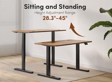 Cubiker Adjustable Desk, 48 x 24 Inch Home Office Desk, Standing Desk with Splice Board, Rustic Brown Desktop - Image 7
