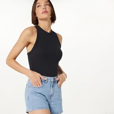 The Drop Women's Rowan Flared Denim Short Light Indigo, 32 - Image 3