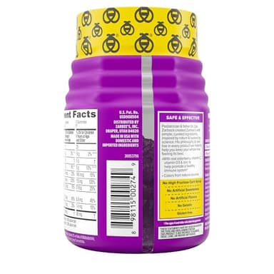 Zarbee’s Kids Elderberry Immune Support Supplement Gummies, Vitamins A C D3 E & Zinc, Elderberry Extract, Gluten & Gelatin Free, No Artificial Flavors, Natural Berry Flavor, Ages 2+, 42 Ct - Image 9