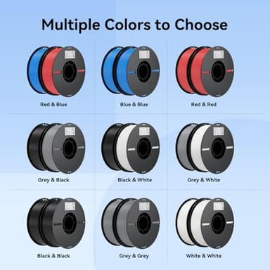 Creality 2kg Black & White PLA 1.75mm Filament Bundle for 3D Printing with No-Tangling Strong Bonding and Overhang Performance, Accuracy +/- 0.02mm - Image 8