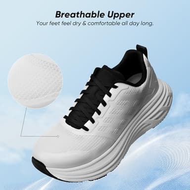 NORTIV 8 Women's Walking Shoes Cushion Running Tennis Shoes ActiveFloat Non-Slip Comfortable Breathable Workout Gym Sports Athletic Fashion Sneakers,Size 7,White,SNWS245W - Image 4