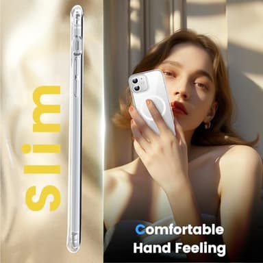 Temdan for iPhone 11 Case Clear, [Compatible with Magsafe][Anti-Yellowing][Military-Grade Protection] Shockproof Slim Phone Case Cover, Clear - Image 6