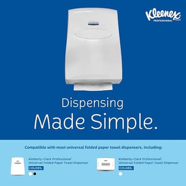 Kleenex Professional Universal Multifold Paper Towels, Bulk (01890), Absorbency Pockets, 9.2" x 9.4" Towel, White (150 Sheets/Pack, 16 Packs/Case, 2,400 Sheet Total) - Image 8