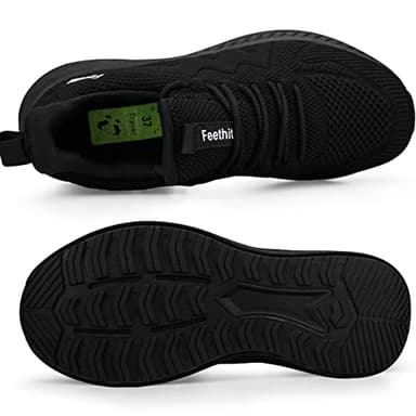 Feethit Womens Running Shoes Tennis Walking Shoes Slip on Sneakers Lightweight Gym Shoes for Workout Work Travel Athletic Black Size 5.5 - Image 4