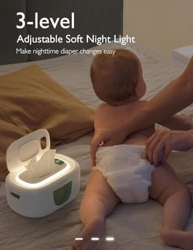 Momcozy Baby Wipe Warmer, Innovative Spring Design, Large Capacity Wipes Dispenser, Fast and Even Heating, 4 Modes of Temperature Heating Control, Diaper Wipe Warmer with Night Light - Image 4